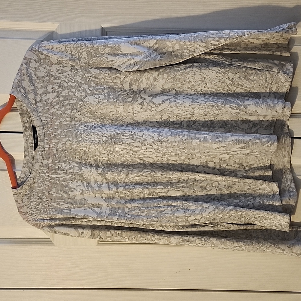 Simply Vera Vera Wang Light Gray Textured Long Sleeve Top